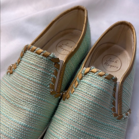 Jack Rogers Women's Mint Green & Gold Slip-On Sneakers, Size 7.5M, **READ** - Picture 11 of 14